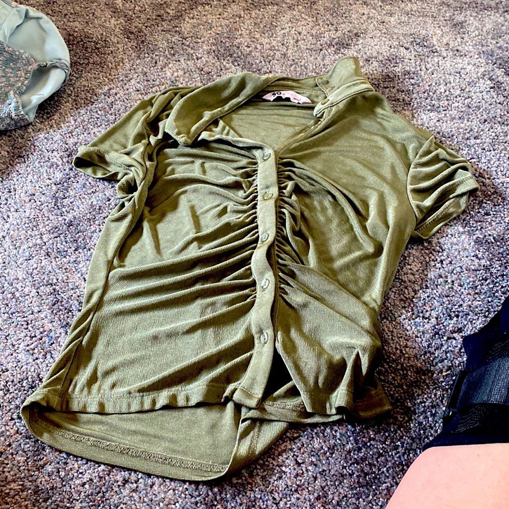 Large silk button up shirt